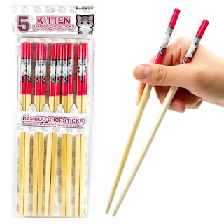 Foto 1 | Juego De Palillos Gamago Kitten Bamboo 5 Pares 23 5 Cm Color Rojo - Venta Internacional.