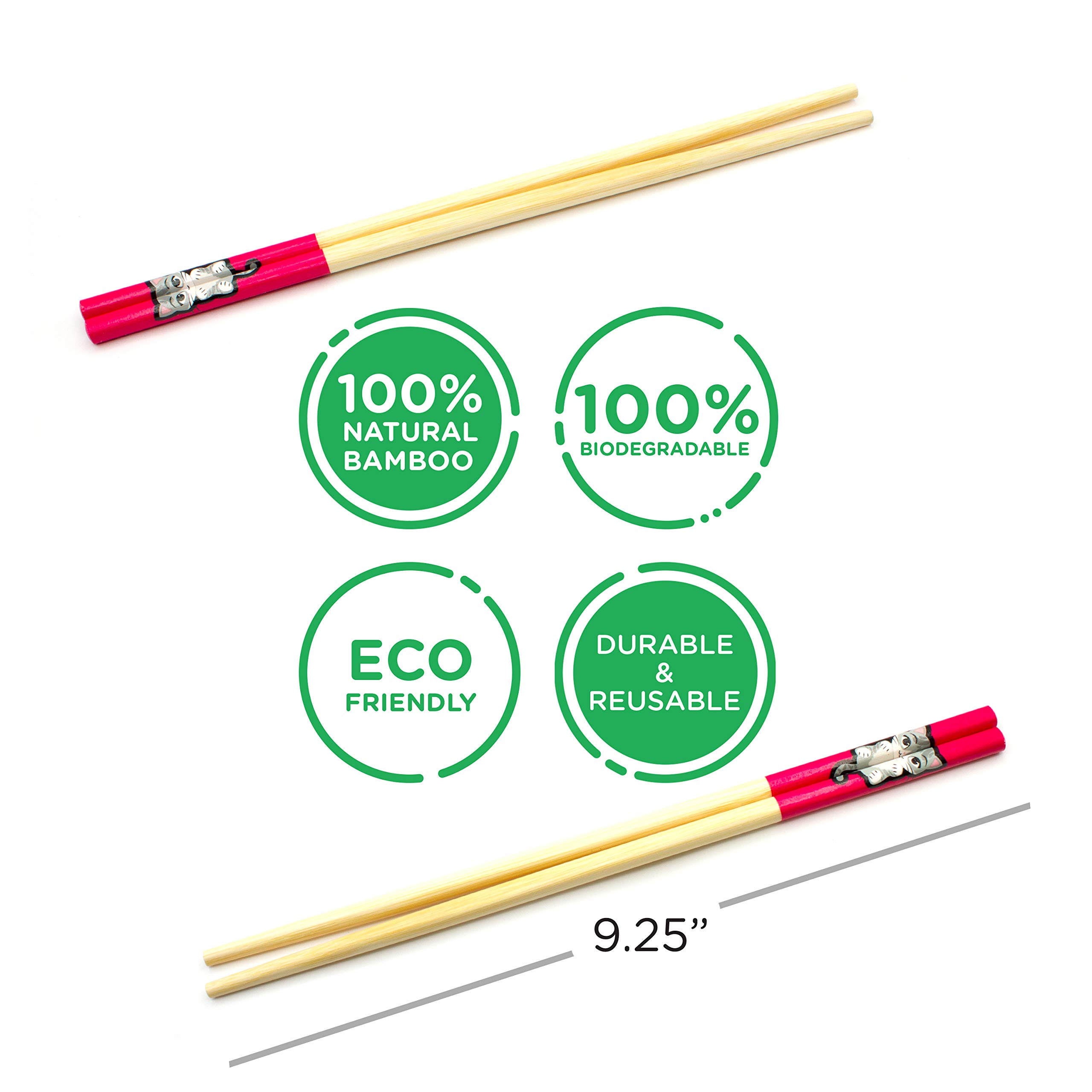 Foto 4 pulgar | Juego De Palillos Gamago Kitten Bamboo  5 Pares  23 5 Cm  Color Rojo - Venta Internacional.