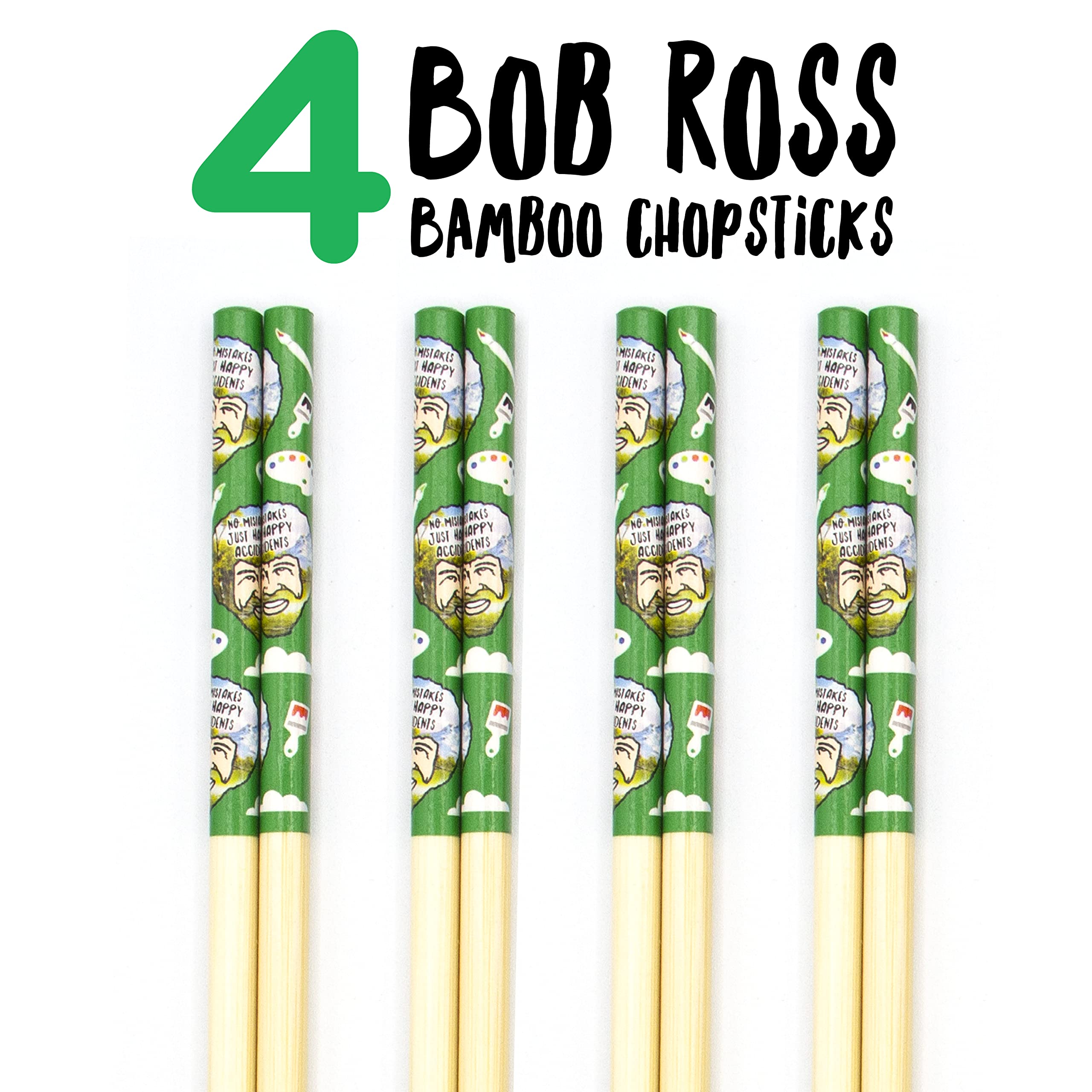 Foto 3 pulgar | Juego De Palillos Gamago Bob Ross Bamboo  4 Pares  23 5 Cm - Venta Internacional.