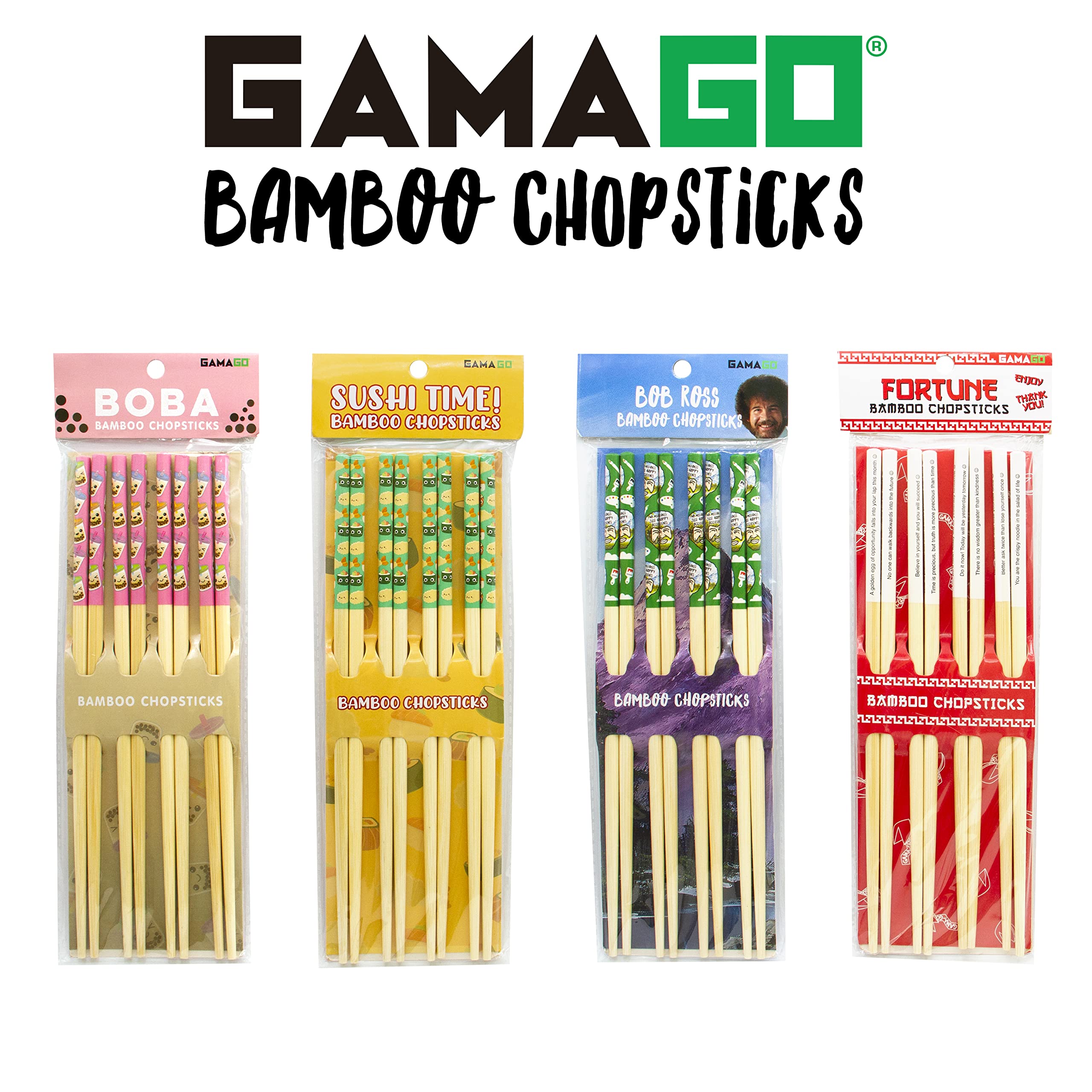 Foto 7 pulgar | Juego De Palillos Gamago Bob Ross Bamboo  4 Pares  23 5 Cm - Venta Internacional.