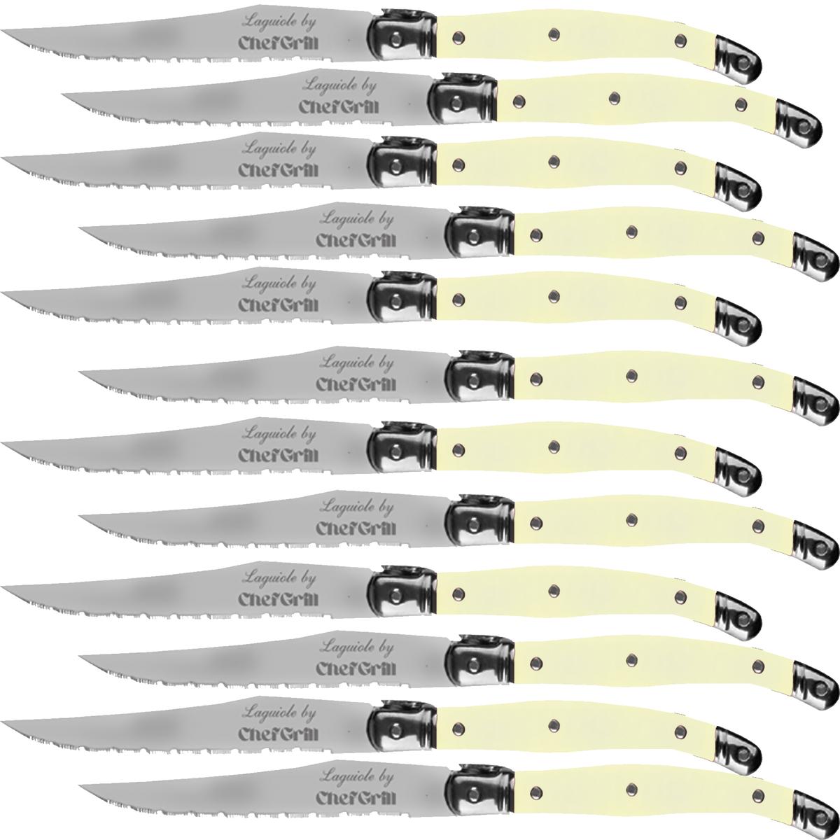 Cuchillos De Uso Doméstico Chef Grill Mxory-009 12 Pzas 23 Cm Marfil