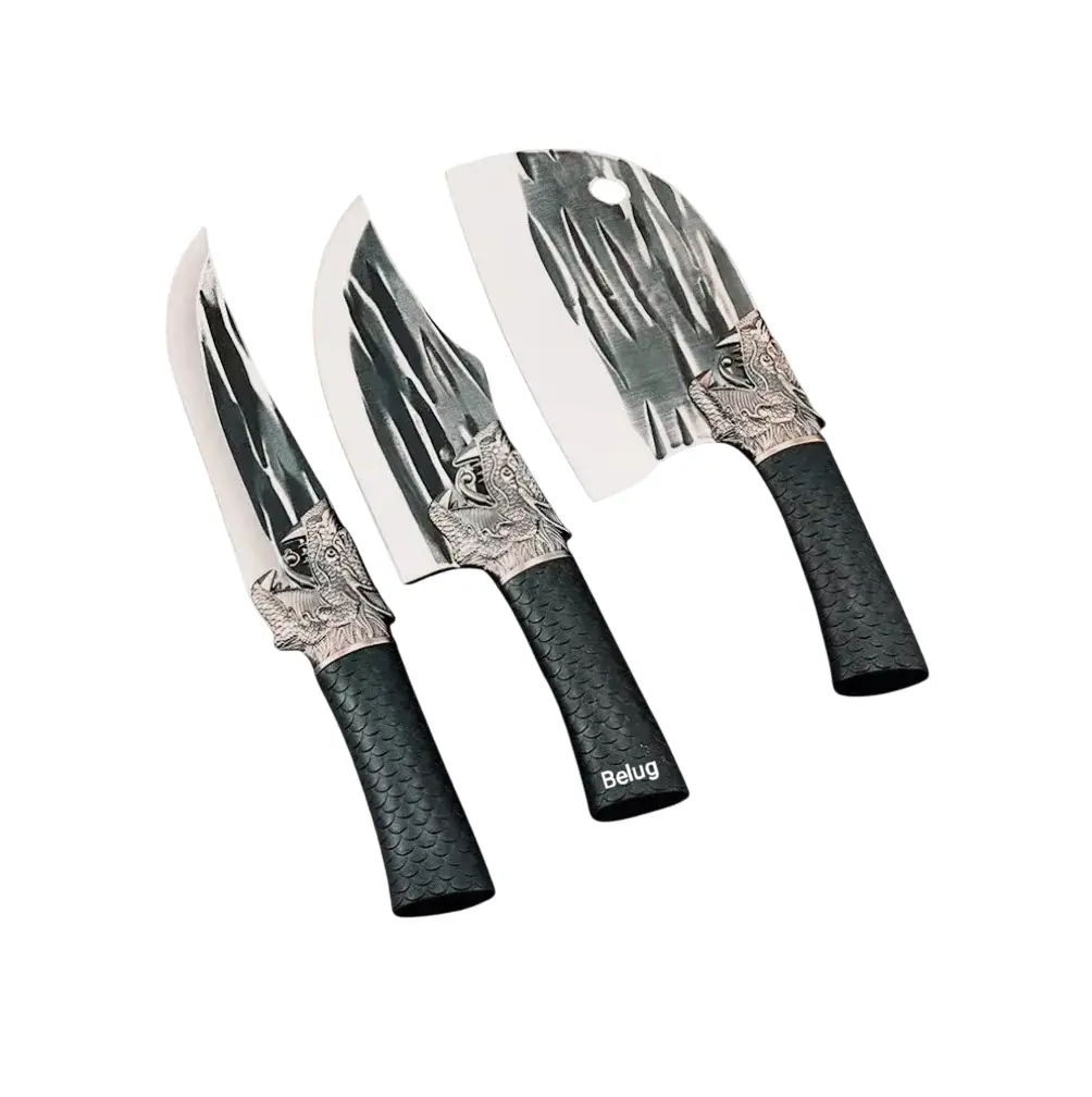 Foto 2 pulgar | Cuchillos para Carnicero Cabeza Deshuesar Redonda para Cocina 3 piezas Negro