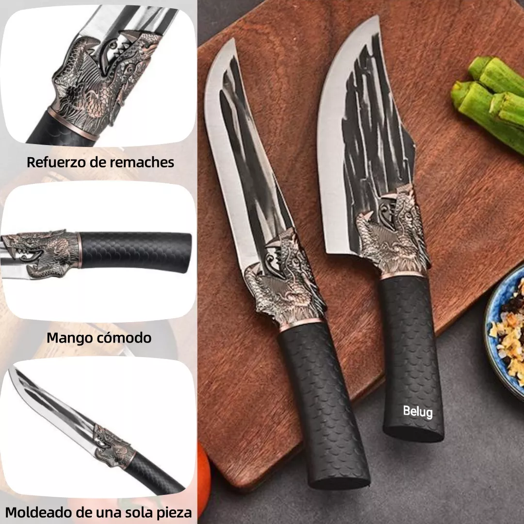 Foto 7 pulgar | Cuchillos para Carnicero Cabeza Deshuesar Redonda para Cocina 3 piezas Negro