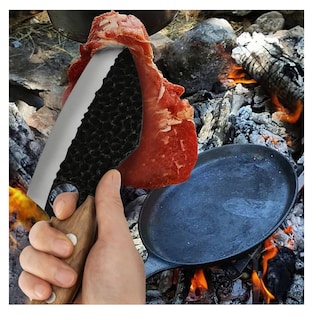 Foto 5 | Cuchillo Chef De Cocina Lab.g Forjado A Mano Con Funda De Cuero Negro Carbón