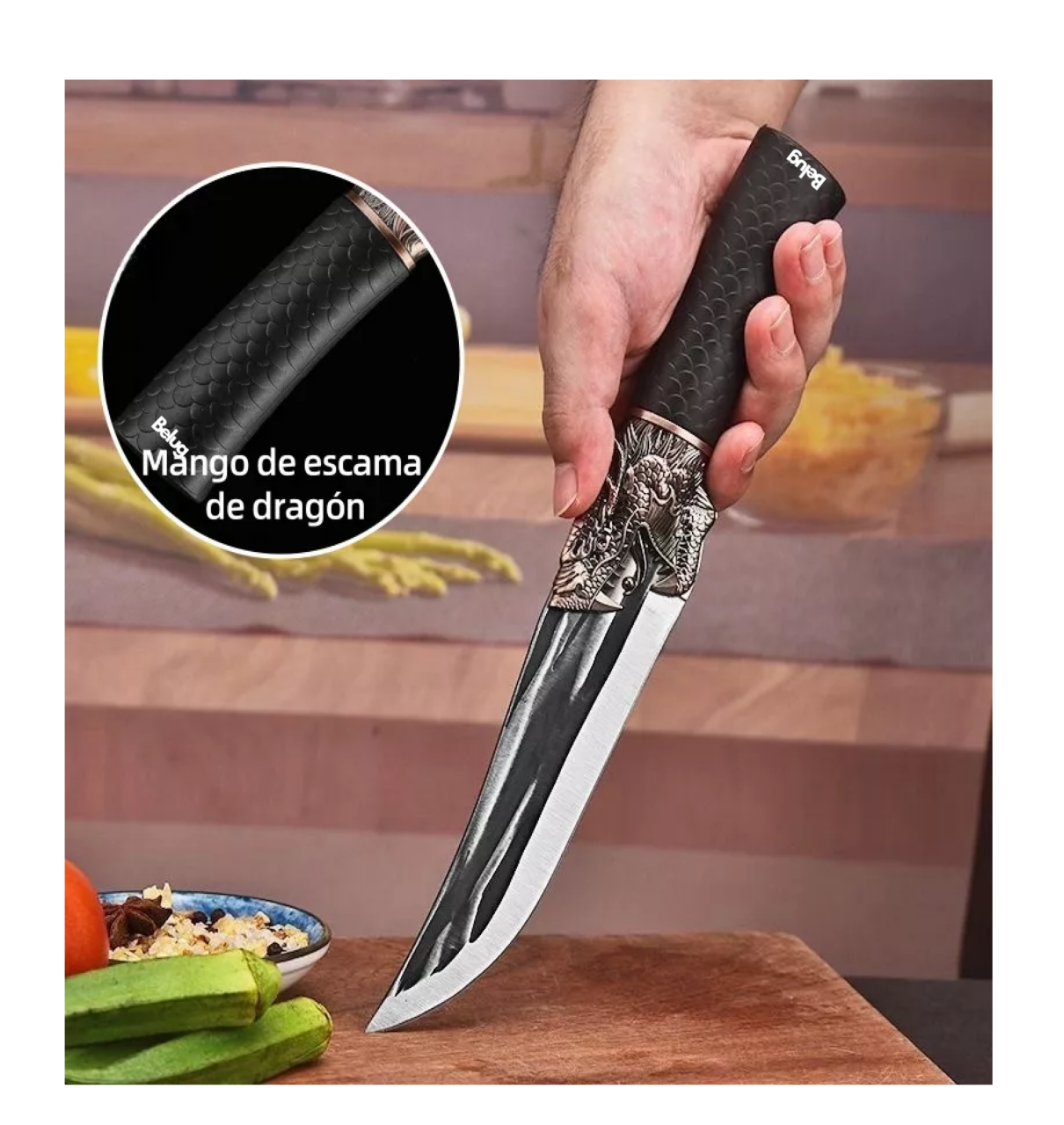 Foto 4 pulgar | Cuchillos Para Carnicero Cabeza Deshuesar Redonda Para Cocina 3 Pzs Belug,  Negro