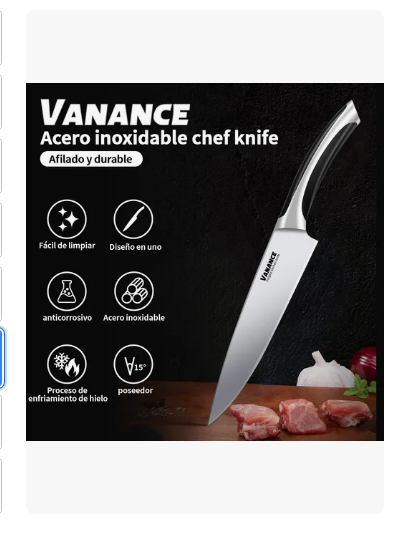 Foto 2 | Xtellar Cuchillo Chef De Cocina Acero Inoxidable Alto Profesional Cuchillos De Cocina
