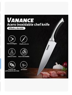 Foto 2 | Xtellar Cuchillo Chef De Cocina Acero Inoxidable Alto Profesional Cuchillos De Cocina