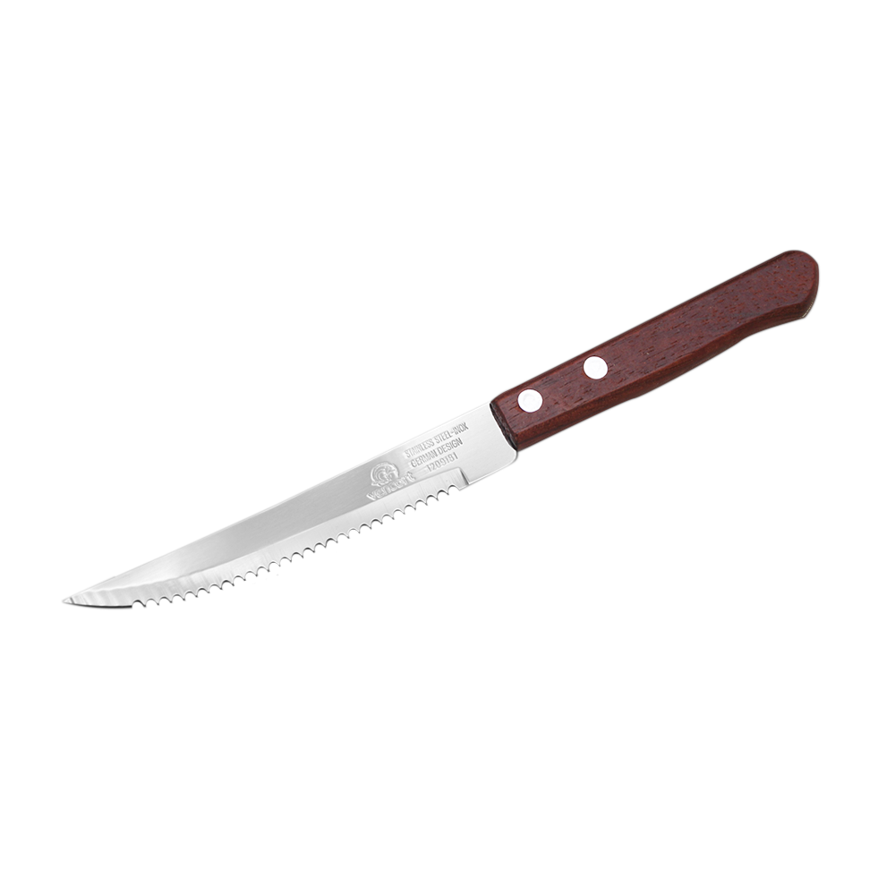 Foto 3 | 6 Cuchillos Para Asado Carne De Sierra Y Mango De Madera 4.5'' Pulgadas Vencort