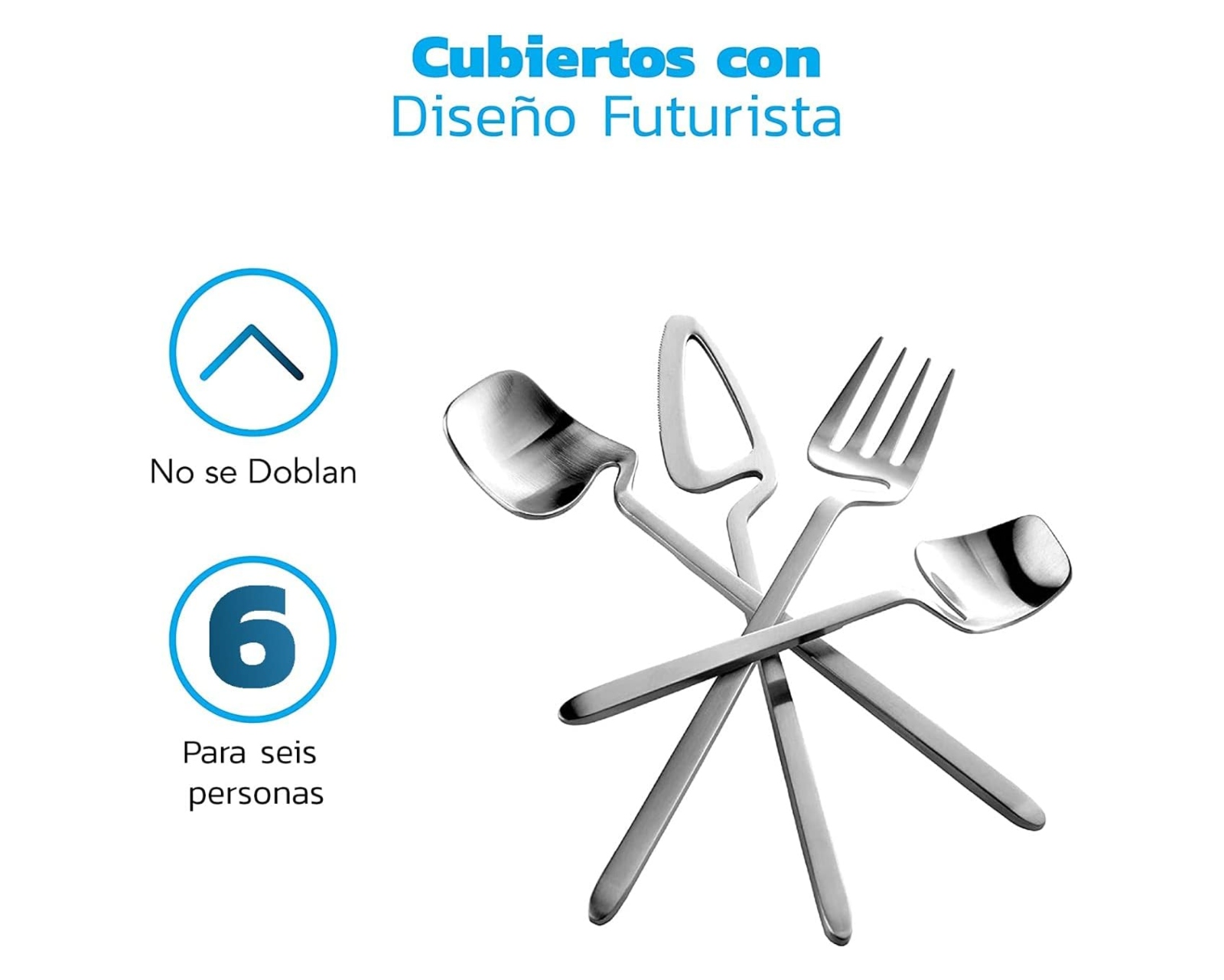 Foto 3 pulgar | Juego de Cubiertos Bluelander de Acero Inoxidable 16 Piezas Plateados