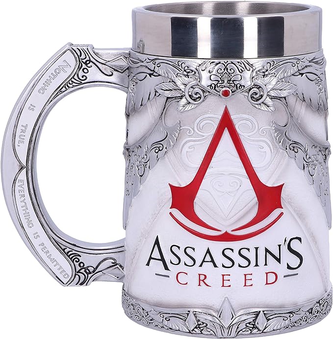 Nemesis Now B5296s0 Jarra De Juego Blanca De Assassins Creed Con Licencia Oficial, Resina Con. Acero Inoxidable