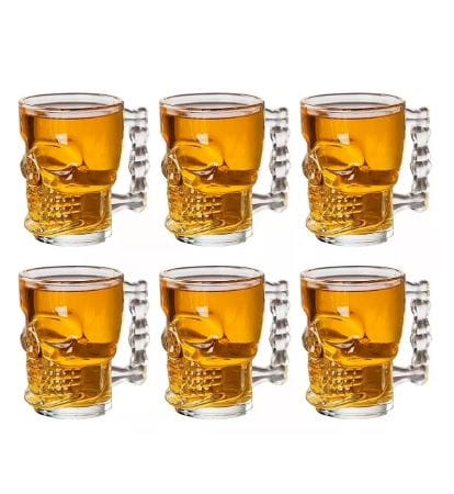 Set de 6 Tarros Cráneo para Cerveza de Vidrio 500 ml $631