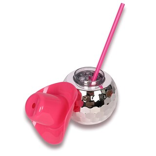Foto 1 | Set 2 Vaso Para Bebidas De 500ml Con Popote, Plata, Para Fiestas De Día Festivo, Fiestas De Cumpleaños, Bar, Familia.