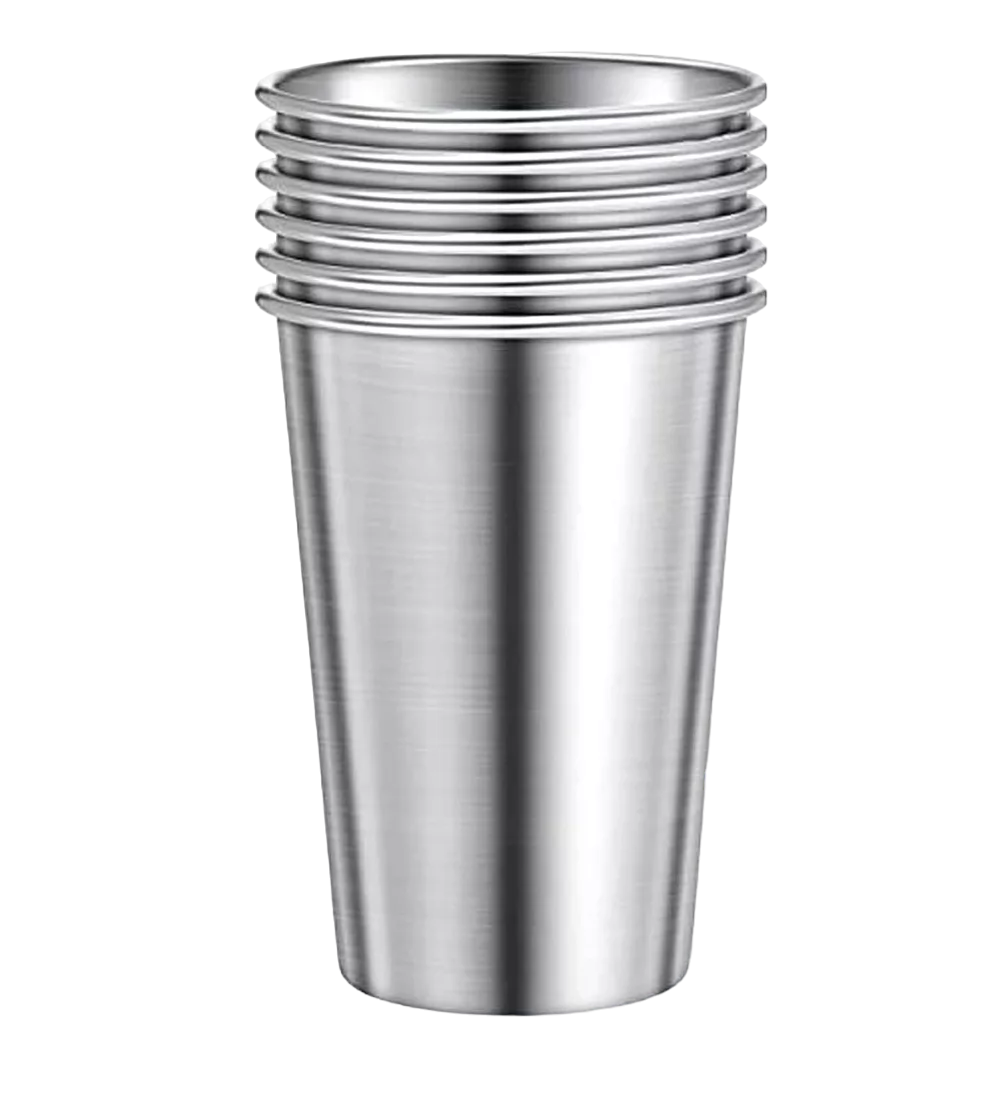 Vasos Acero Inoxidable 500 Ml Para Cerveza 6 Pzs, Plata