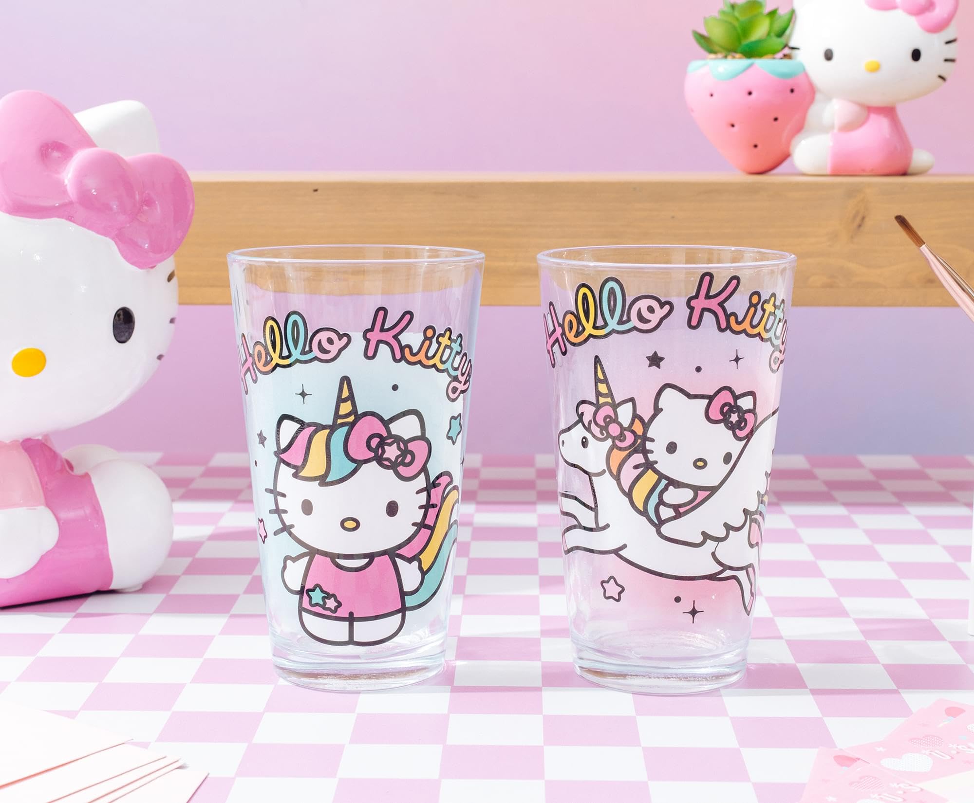 Foto 3 | Vasos De Pintura Silver Buffalo Sanrio Hello Kitty Unicorn, 500 Ml - Venta Internacional.