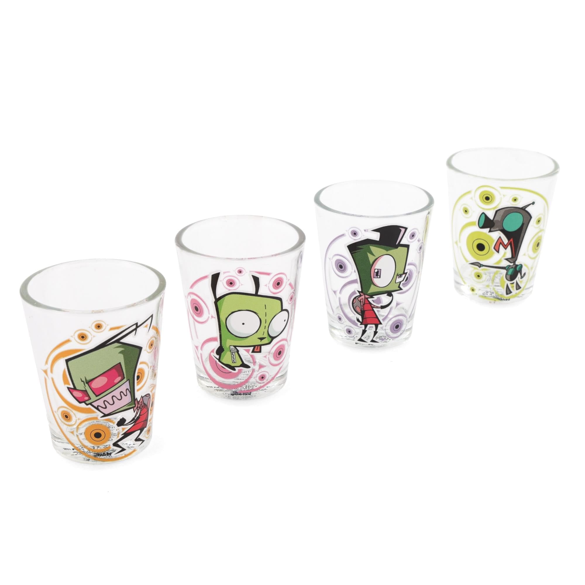 Foto 4 pulgar | Set De Minivasos De Chupito Plateados Con Los Personajes De Buffalo Invader Zim - Venta Internacional.