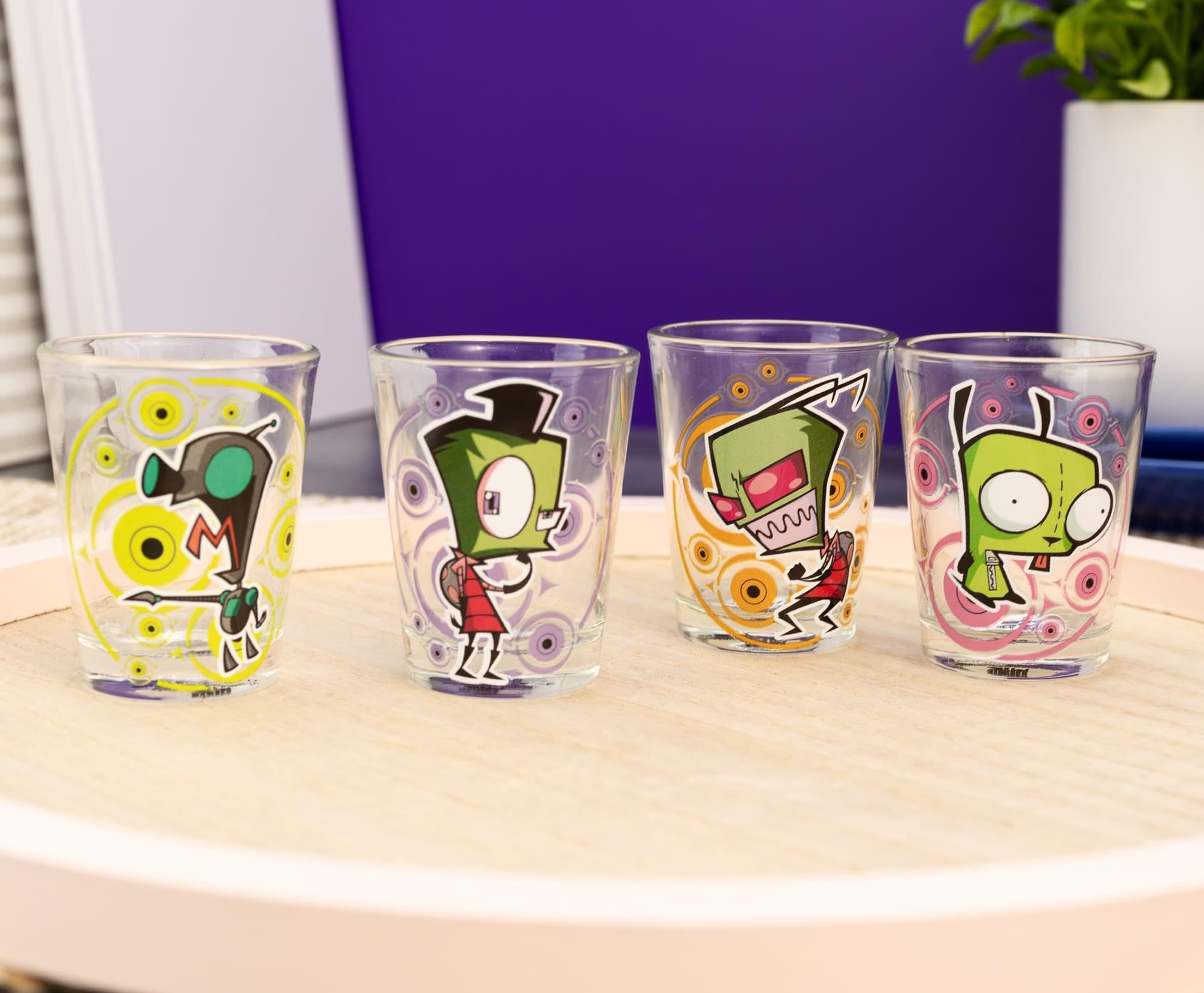 Foto 6 pulgar | Set De Minivasos De Chupito Plateados Con Los Personajes De Buffalo Invader Zim - Venta Internacional.