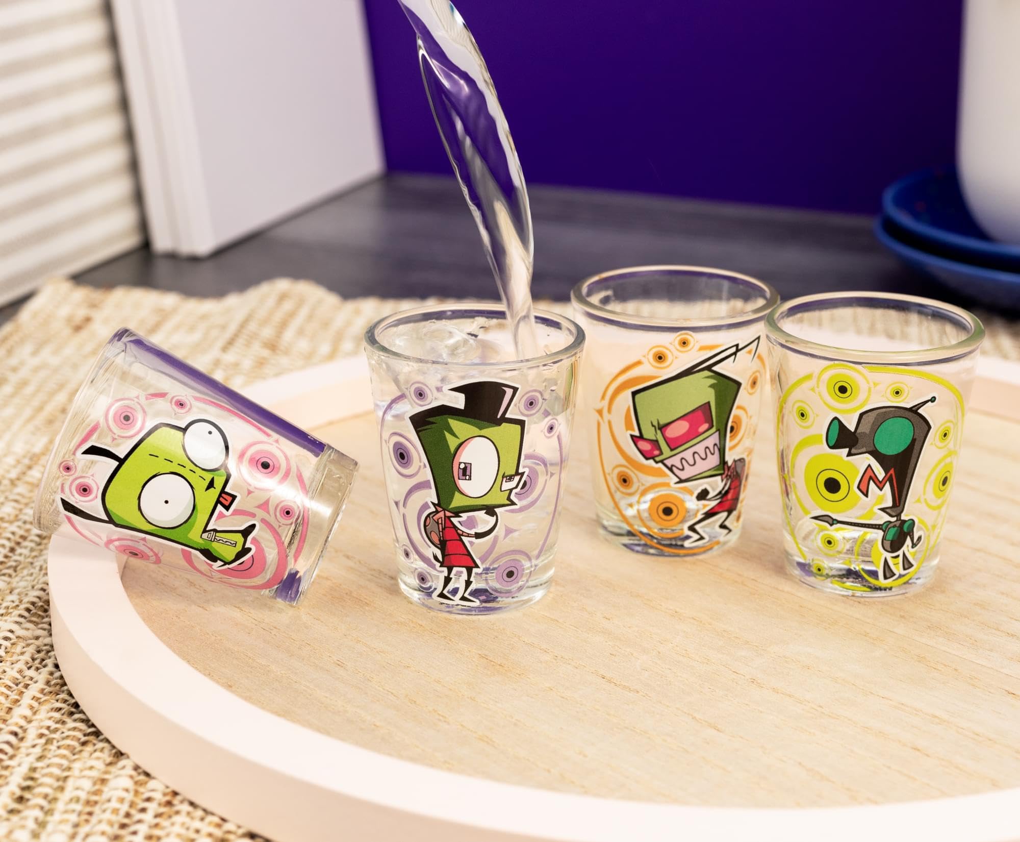 Foto 7 pulgar | Set De Minivasos De Chupito Plateados Con Los Personajes De Buffalo Invader Zim - Venta Internacional.