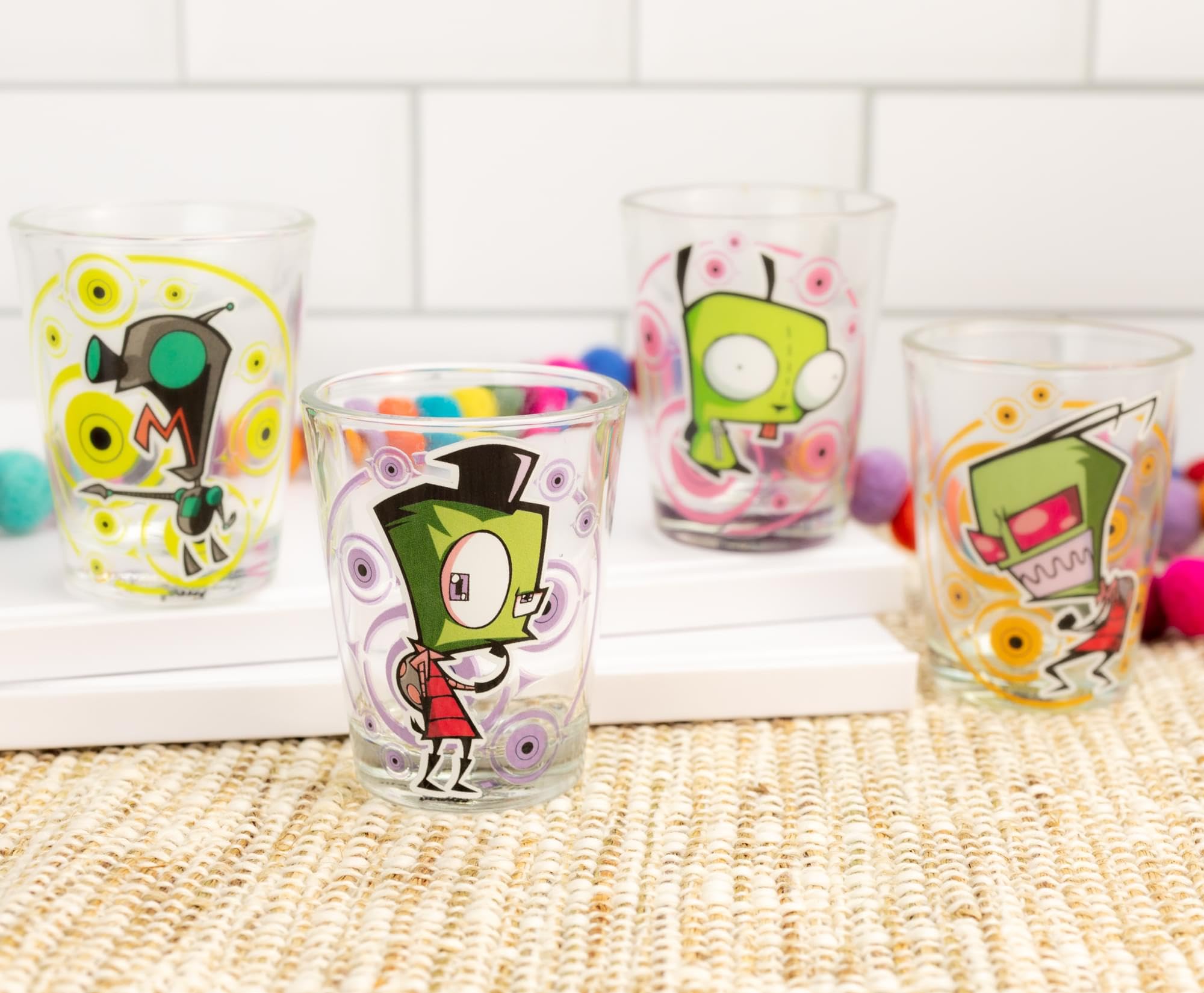 Foto 8 pulgar | Set De Minivasos De Chupito Plateados Con Los Personajes De Buffalo Invader Zim - Venta Internacional.