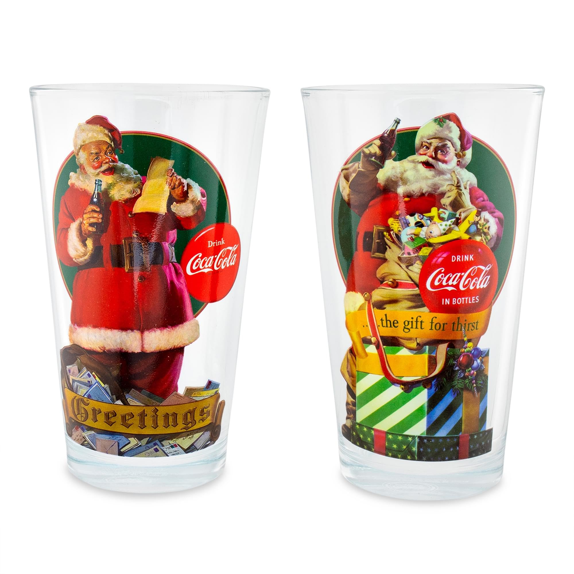 Foto 2 pulgar | Vasos De Cerveza Silver Buffalo Coca-cola Vintage Santa Claus, 500 Ml - Venta Internacional.