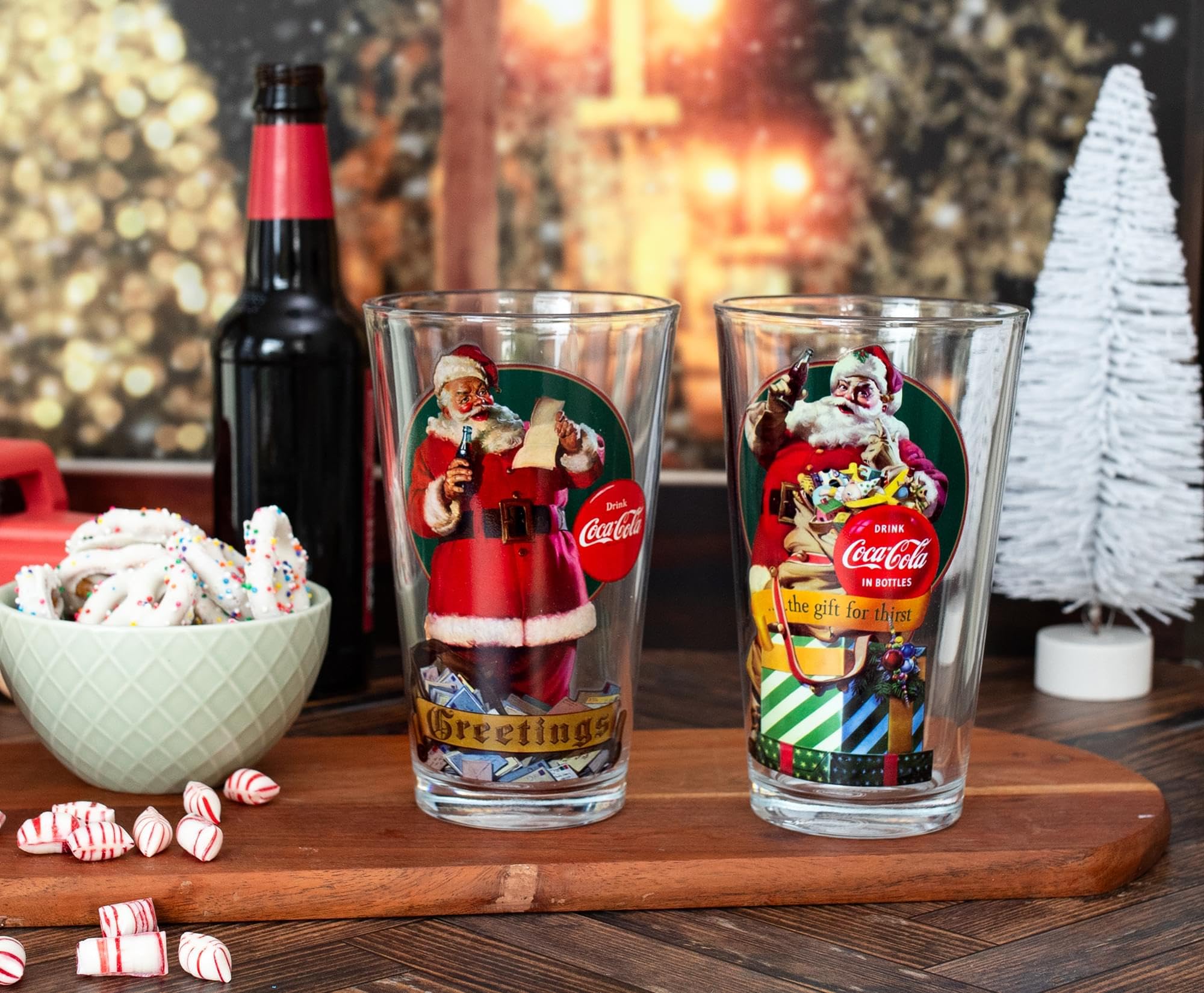 Foto 4 pulgar | Vasos De Cerveza Silver Buffalo Coca-cola Vintage Santa Claus, 500 Ml - Venta Internacional.