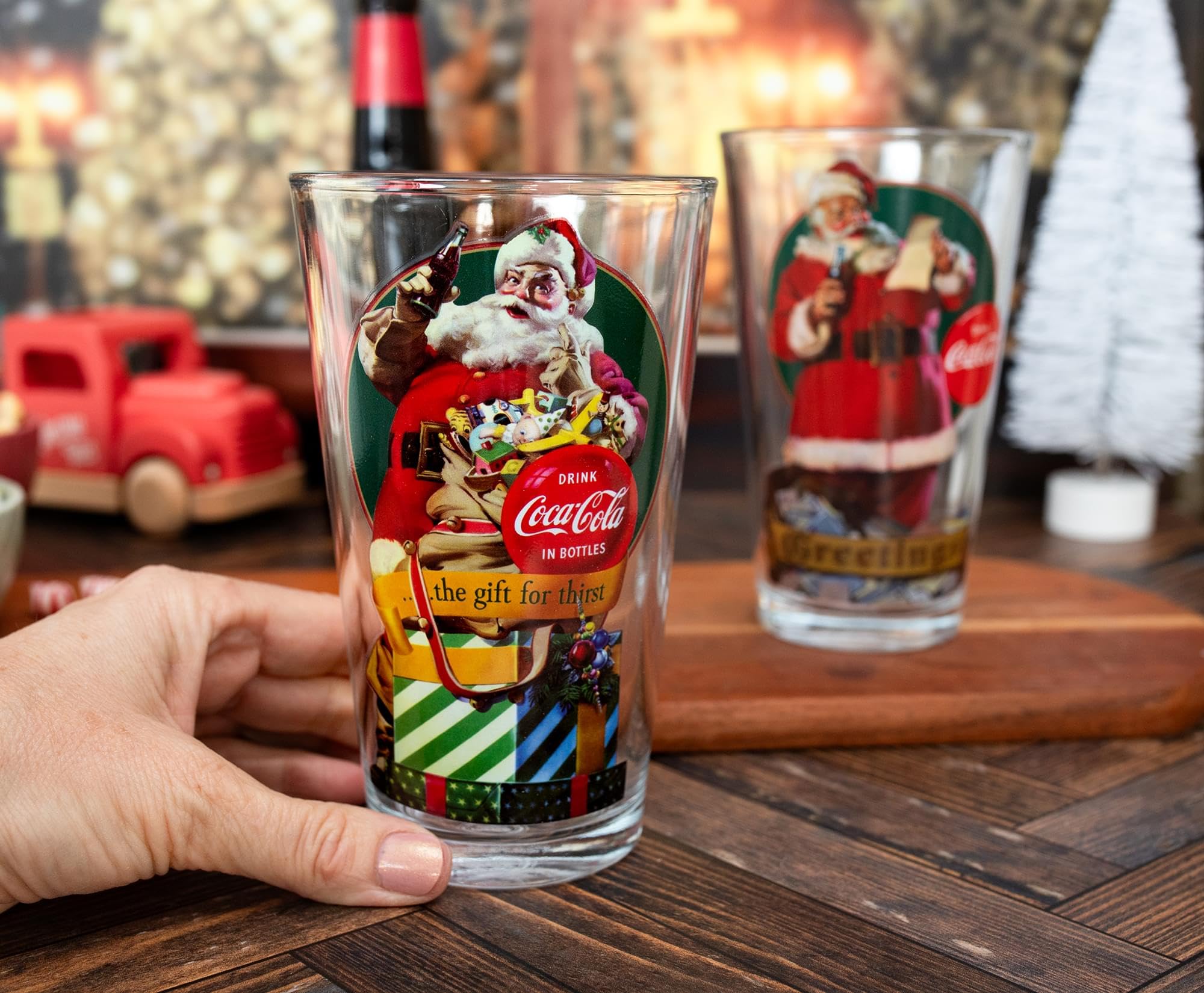 Foto 5 pulgar | Vasos De Cerveza Silver Buffalo Coca-cola Vintage Santa Claus, 500 Ml - Venta Internacional.