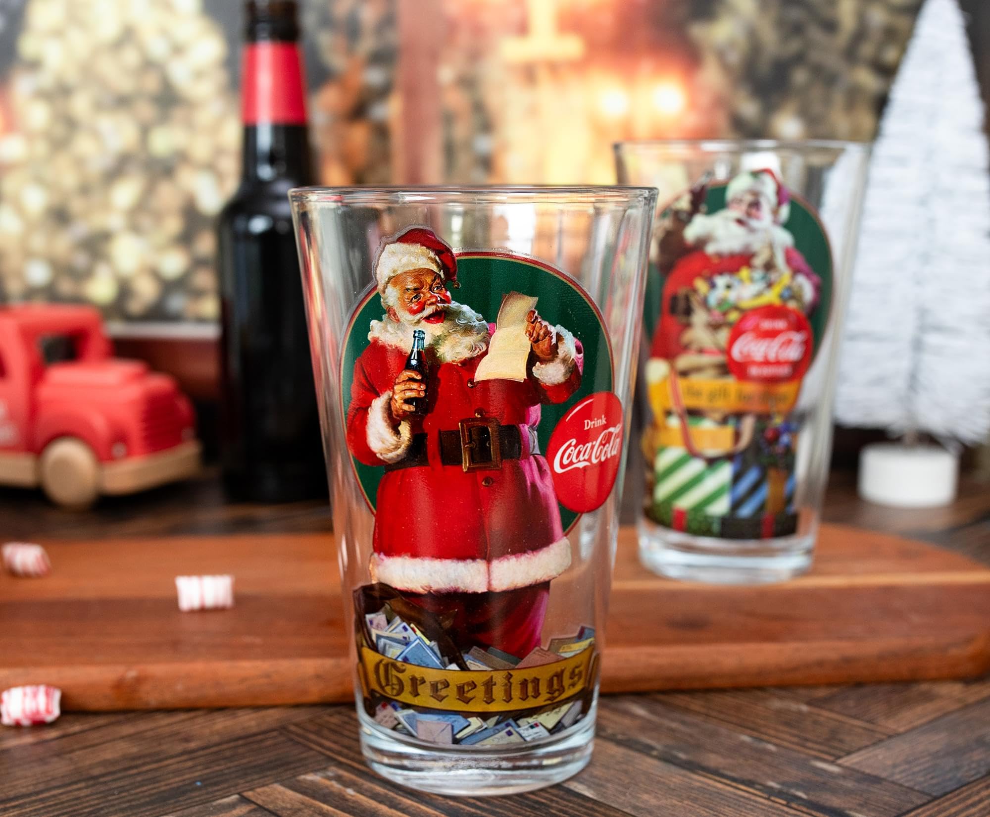 Foto 6 pulgar | Vasos De Cerveza Silver Buffalo Coca-cola Vintage Santa Claus, 500 Ml - Venta Internacional.