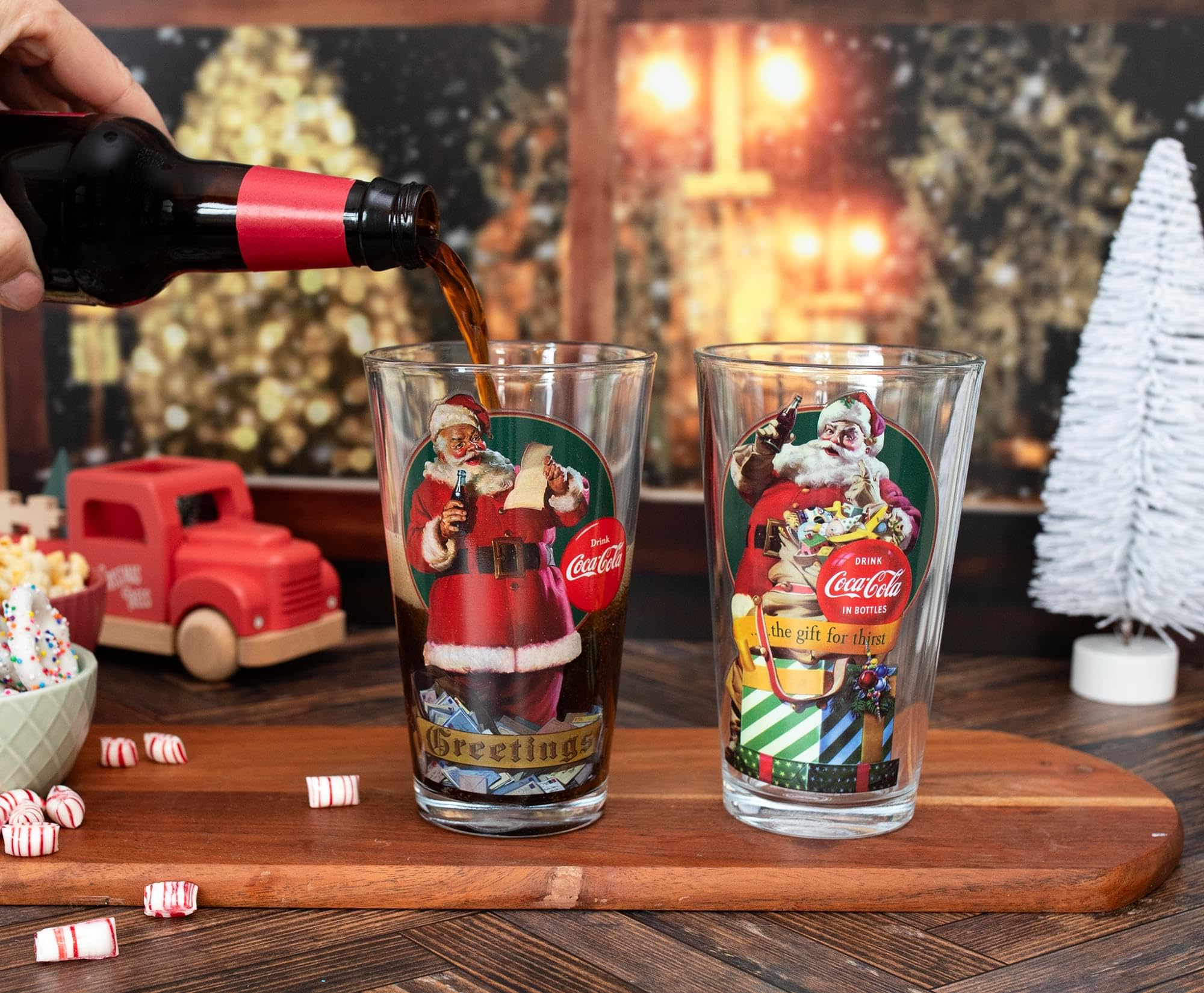 Foto 7 pulgar | Vasos De Cerveza Silver Buffalo Coca-cola Vintage Santa Claus, 500 Ml - Venta Internacional.