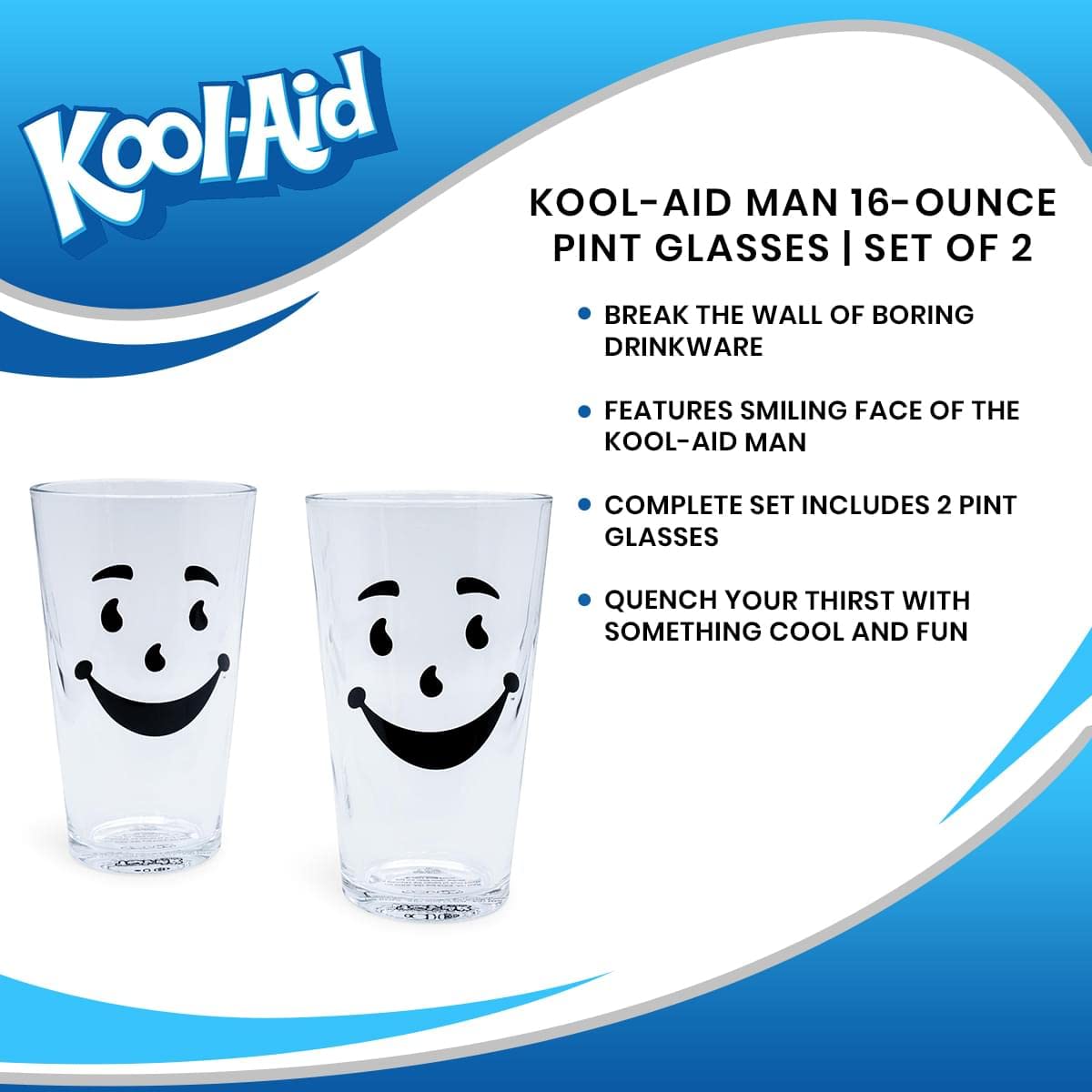 Foto 8 pulgar | Set De Vasos De Cerveza Kool-aid Man, De 473 Ml, Cristalería Para El Hogar Y La Cocina - Venta Internacional.