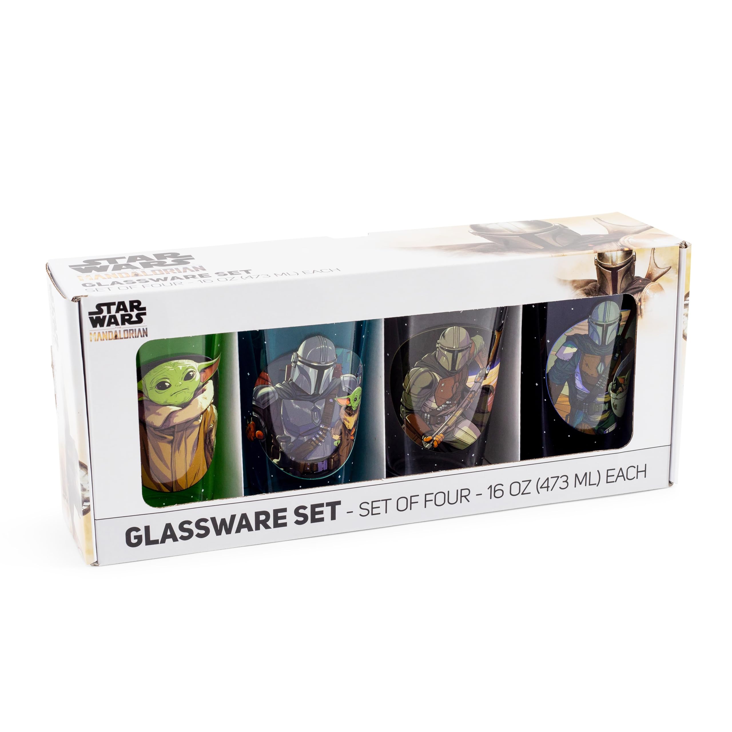 Foto 4 pulgar | Set De Vasos De Pinta Silver Buffalo Star Wars Mandalorian 480 Ml - Venta Internacional.