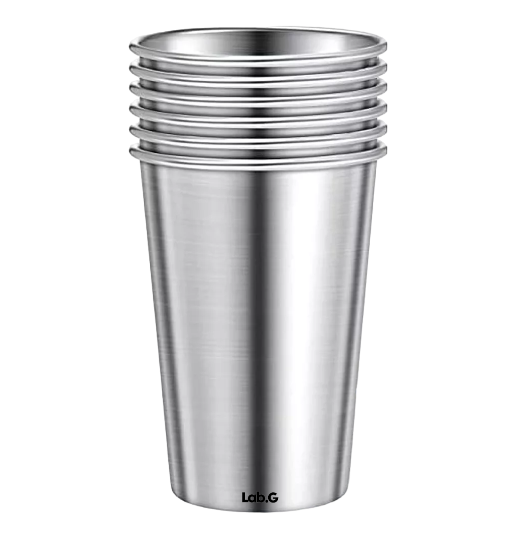 Vasos Acero Inoxidable Lab.g 500 Ml Para Cerveza 6 Pzs, Plata