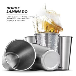 Foto 3 | Vasos Acero Inoxidable Lab.g 500 Ml Para Cerveza 6 Pzs, Plata