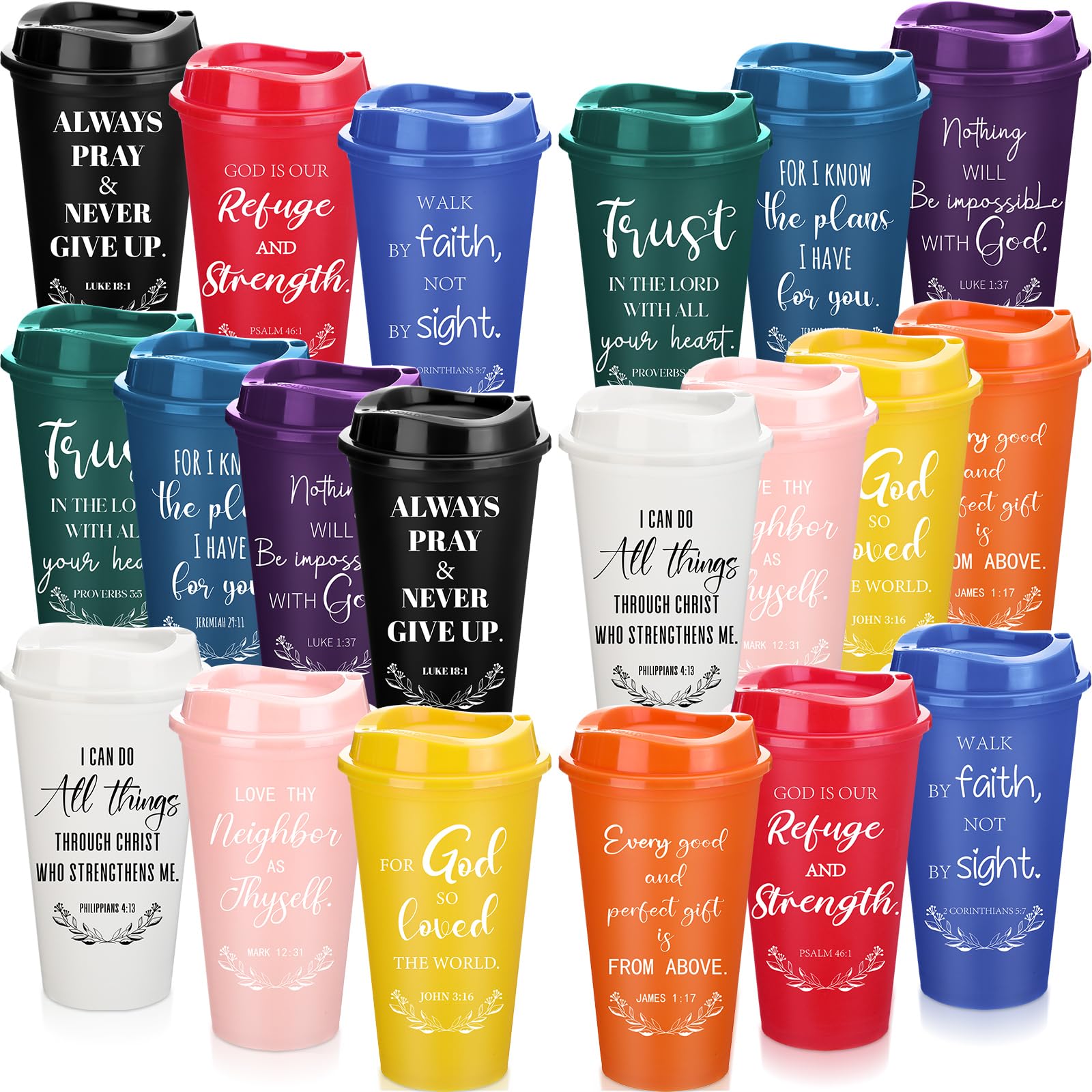 Foto 2 pulgar | Tazas De Café Skylety Bible Verse, 470 Ml, Paquete De 60 Unidades Con Tapa - Venta Internacional.