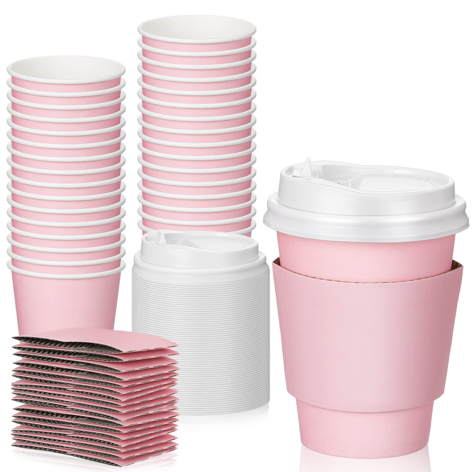 Foto 2 pulgar | Vasos De Café Desechables Patelai De 350 Ml Con Tapas Y Fundas, 48 Unidades - Venta Internacional.