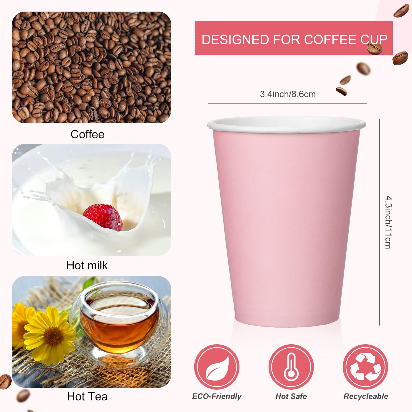 Foto 3 pulgar | Vasos De Café Desechables Patelai De 350 Ml Con Tapas Y Fundas, 48 Unidades - Venta Internacional.