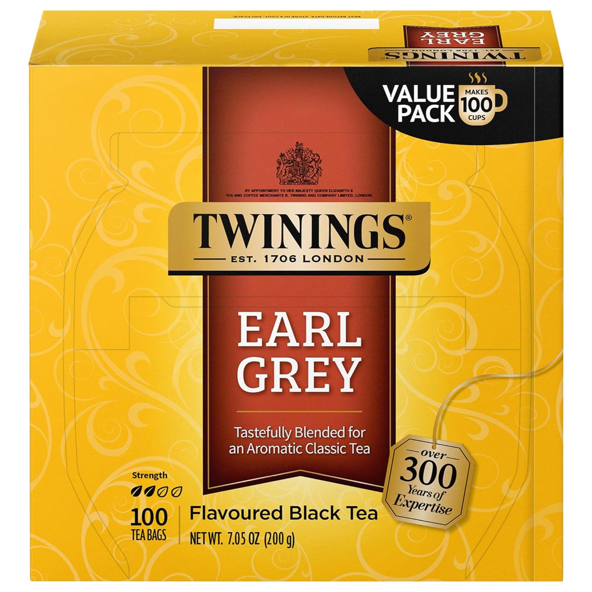 Foto 1 | Té Negro Earl Grey De Tea Twinings  100 Bolsitas De Té Envueltas Individualmente - Venta Internacional.