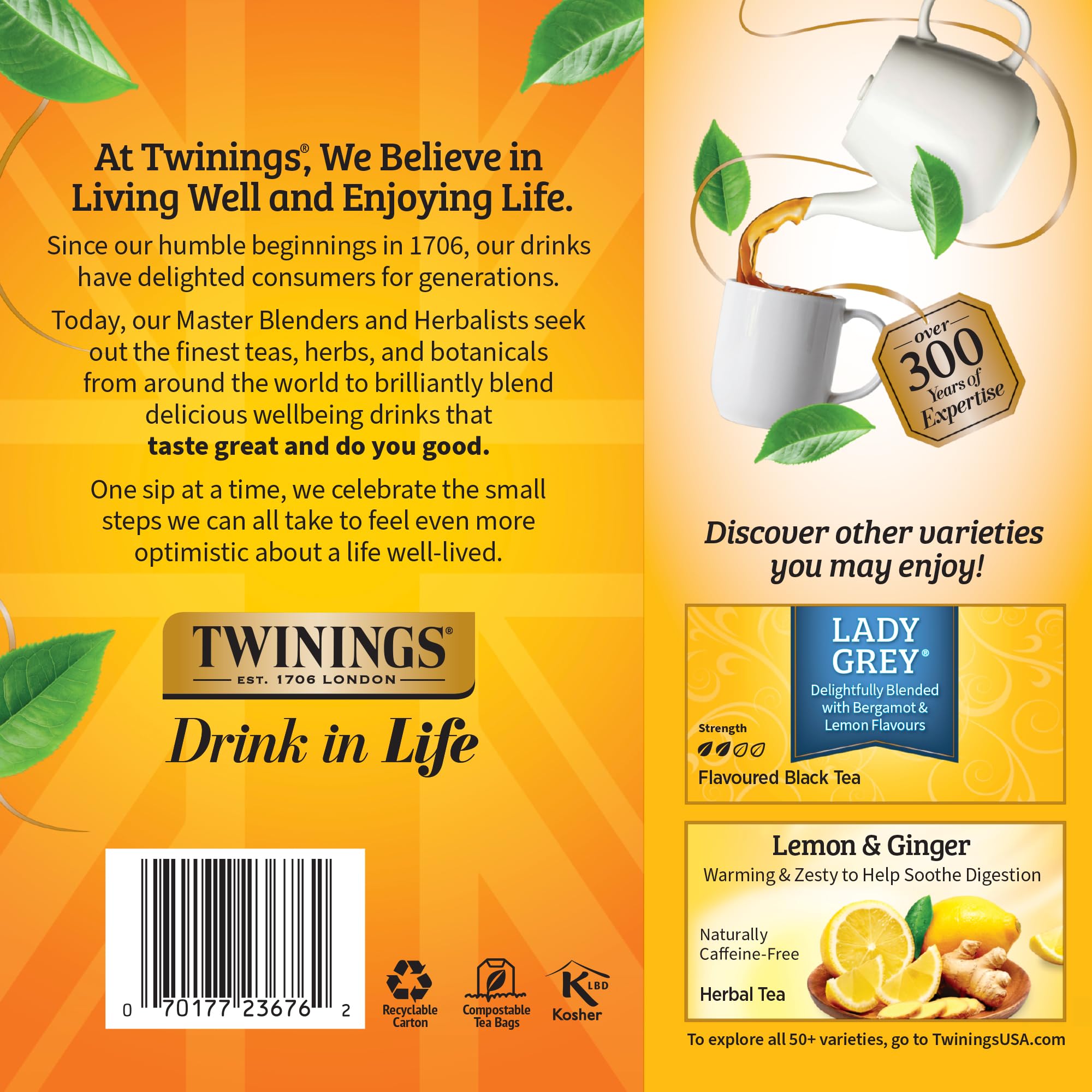 Foto 6 pulgar | Té Negro Earl Grey De Tea Twinings  100 Bolsitas De Té Envueltas Individualmente - Venta Internacional.