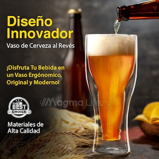 Foto 6 | Magmalife Set De 2 Vasos De Cristal Con Doble Pared 350 Ml Ideal Para Cerveza O Refresco Mantiene Bebidas Frías Elegant