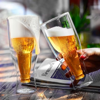 Foto 7 | Magmalife Set De 2 Vasos De Cristal Con Doble Pared 350 Ml Ideal Para Cerveza O Refresco Mantiene Bebidas Frías Elegant