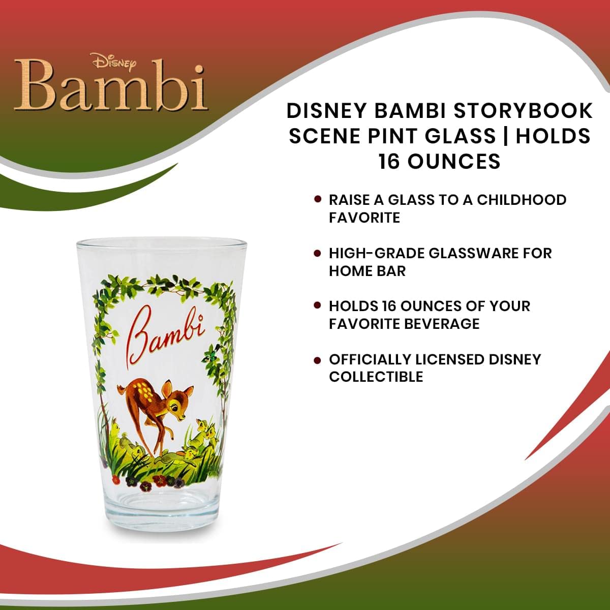 Foto 8 pulgar | Vaso De Cerveza Plateado Con Diseño De Búfalo Disney Bambi Storybook Scene  480 Ml - Venta Internacional.
