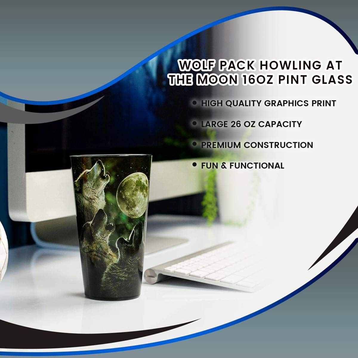 Foto 8 pulgar | Vaso De Pinta Just Funky Official Wolf Pack Howling 473 Ml - Venta Internacional.