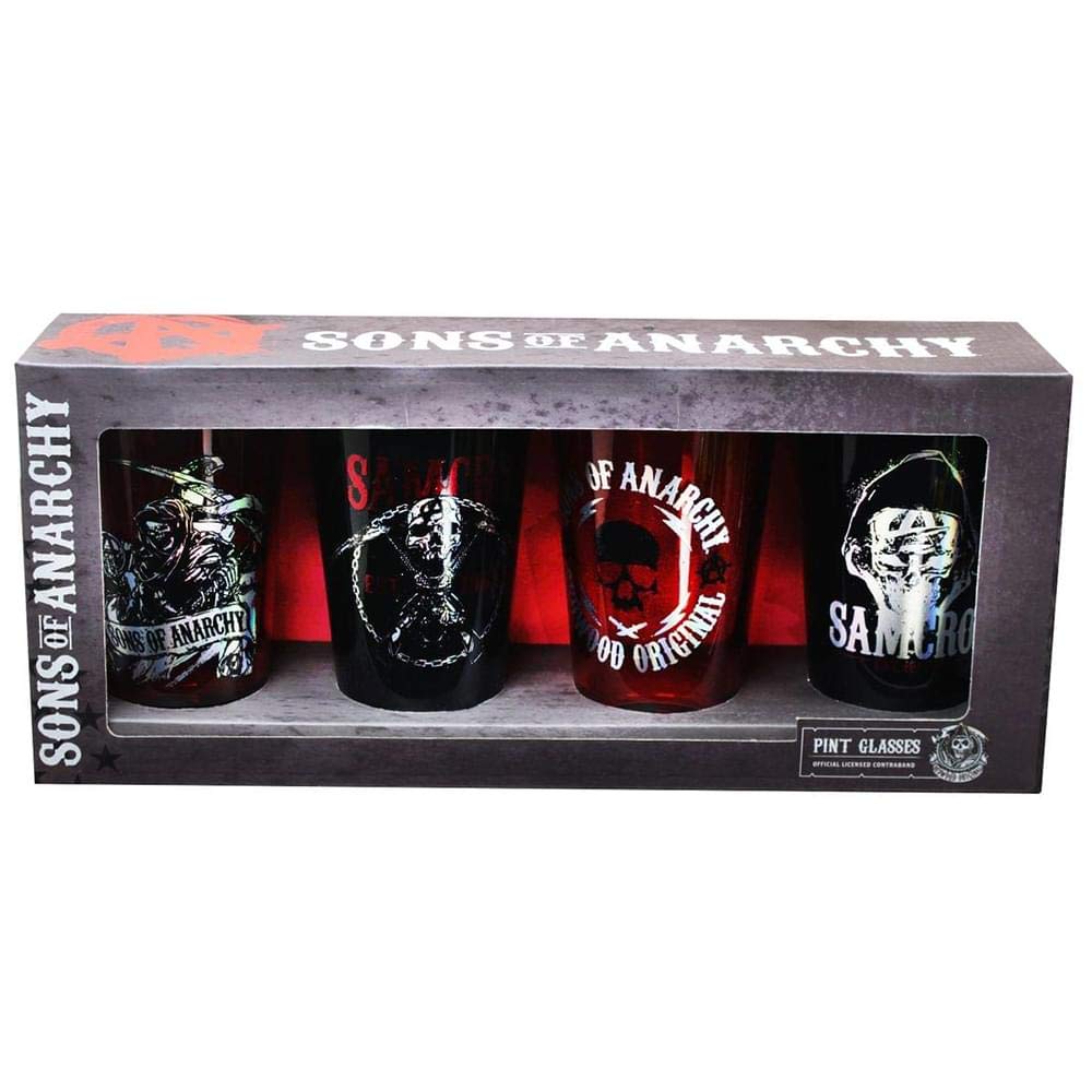 Foto 2 | Vasos De Cerveza Just Funky Sons Of Anarchy Con Estampado De Láminas (4 Unidades) - Venta Internacional.