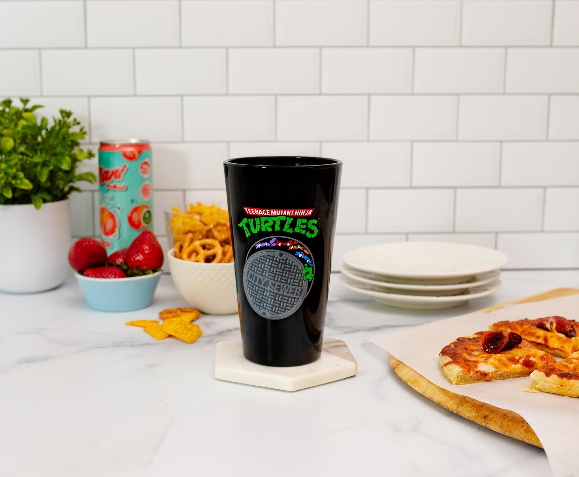 Foto 3 | Vaso De Pinta Just Funky Teenage Bars  473 Ml  Turtles - Venta Internacional.