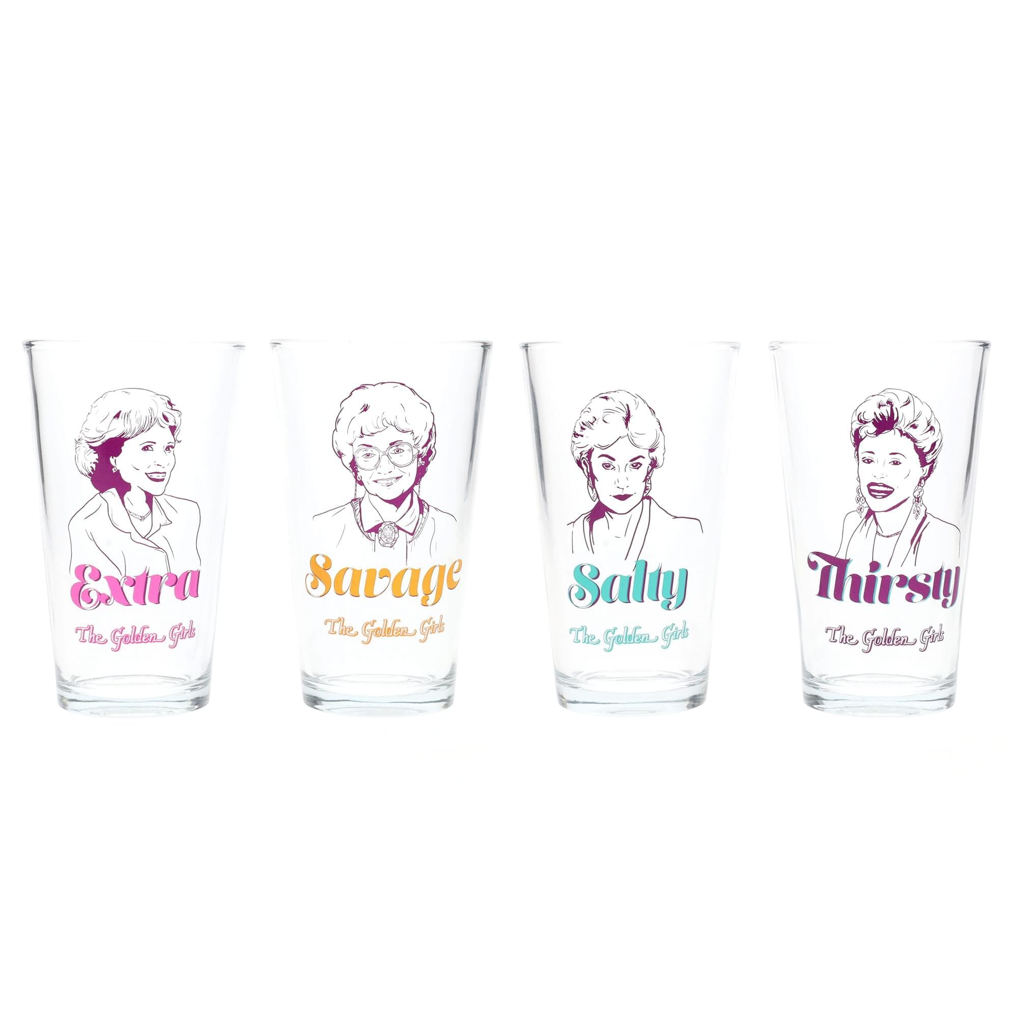 Foto 2 pulgar | Set De Vasos De Pinta Silver Buffalo Golden Girls Line Art  480 Ml  4 Unidades - Venta Internacional.