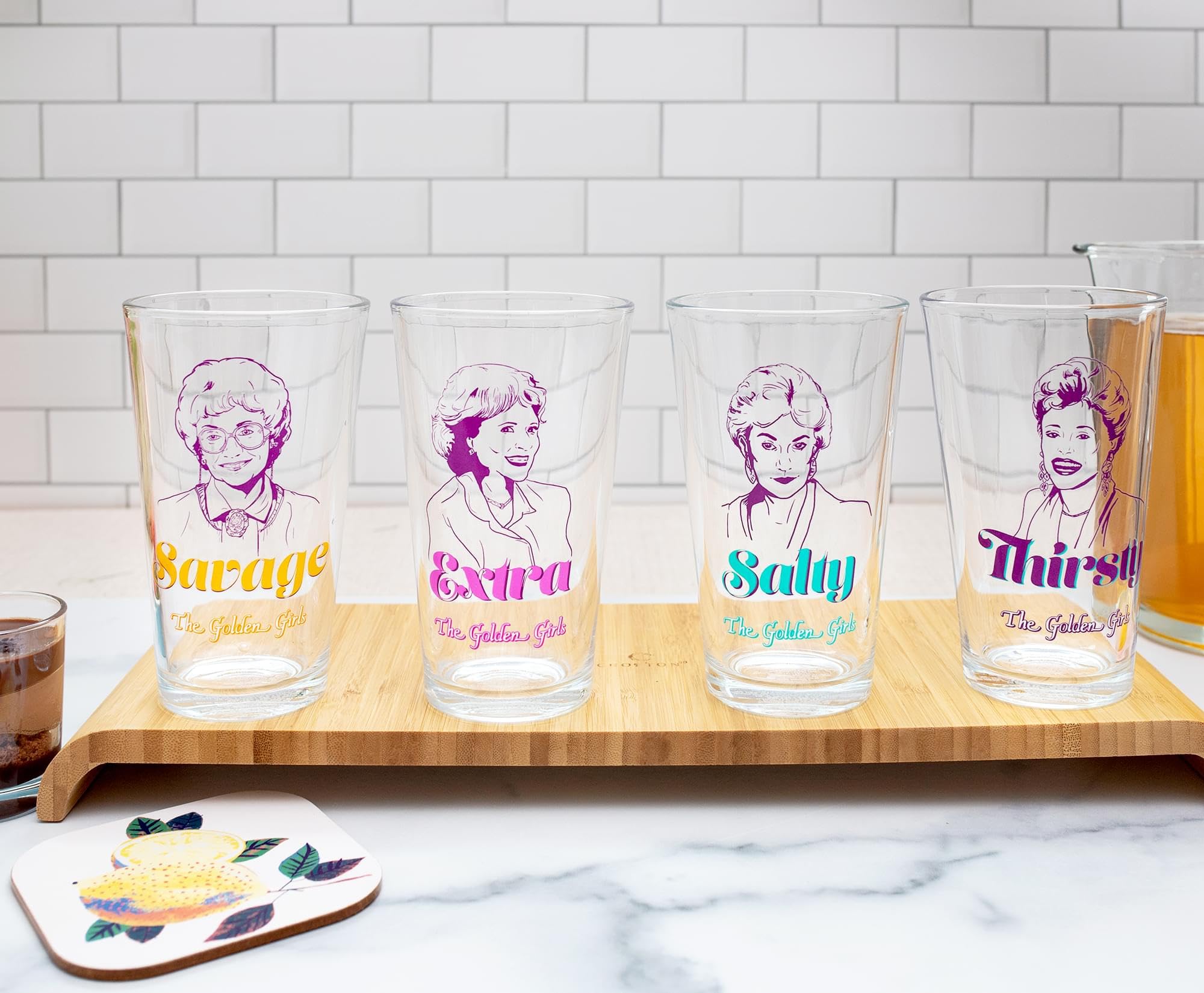 Foto 4 | Set De Vasos De Pinta Silver Buffalo Golden Girls Line Art  480 Ml  4 Unidades - Venta Internacional.