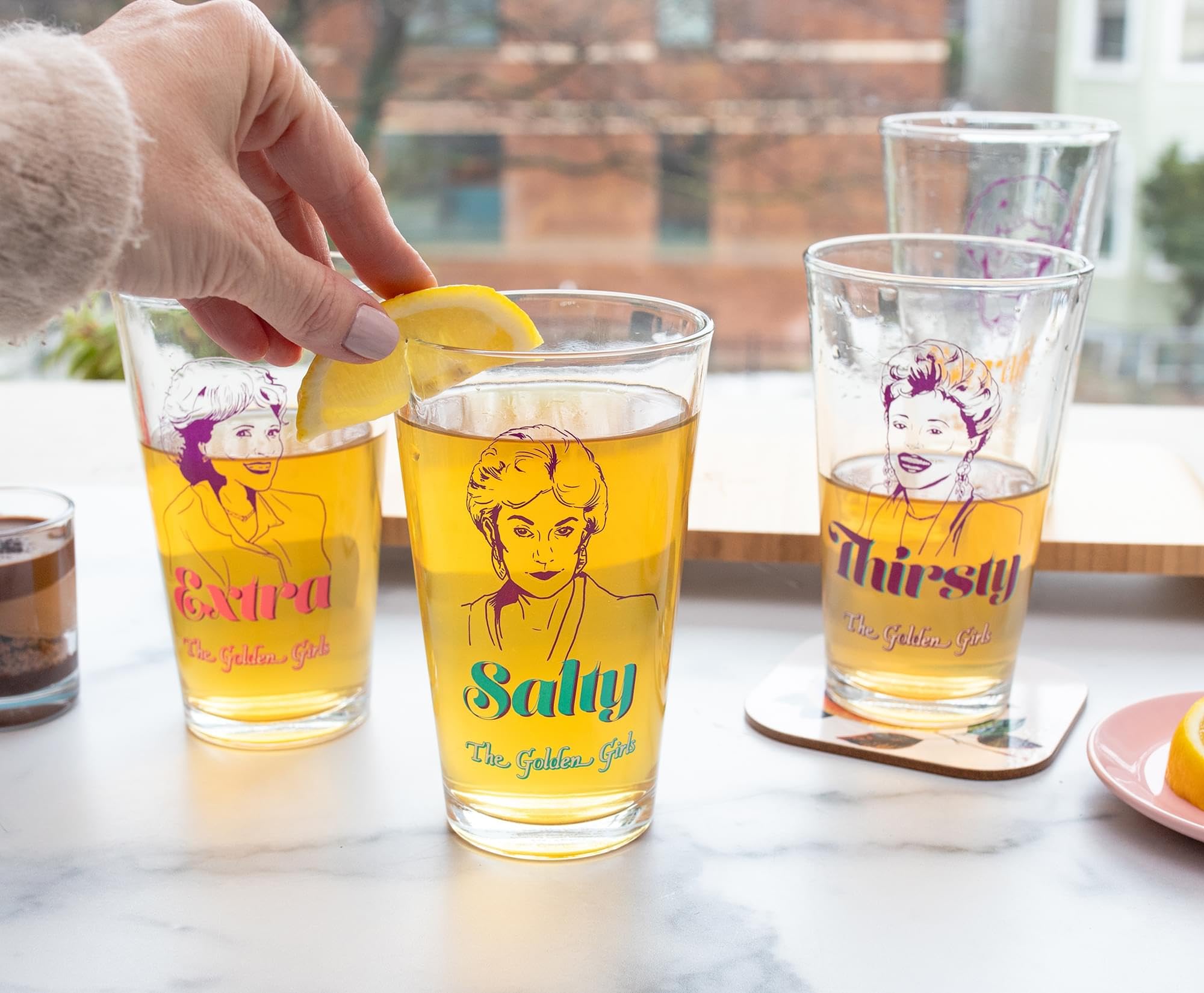 Foto 6 | Set De Vasos De Pinta Silver Buffalo Golden Girls Line Art  480 Ml  4 Unidades - Venta Internacional.