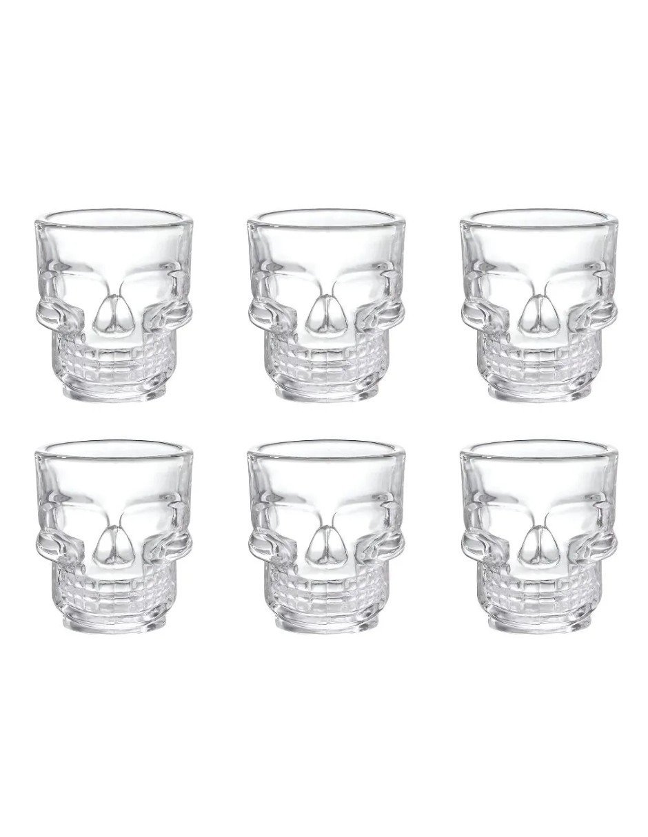 Foto 3 pulgar | Set 6 Vasitos Tequileros Calavera + Gratis Termo Güish De Regalo