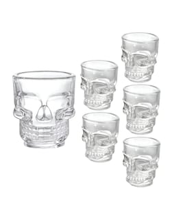 Foto 4 | Set 6 Vasitos Tequileros Calavera + Gratis Termo Güish De Regalo