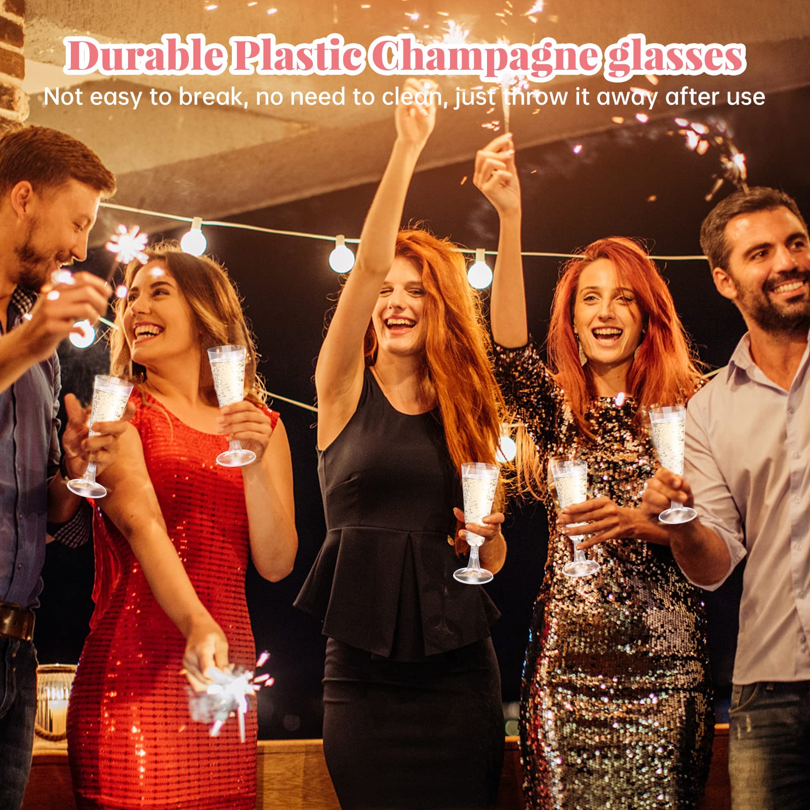 Foto 4 pulgar | Copas De Champán De Plástico Surehome, 150 Ml, Paquete De 40 Unidades, Transparentes - Venta Internacional.