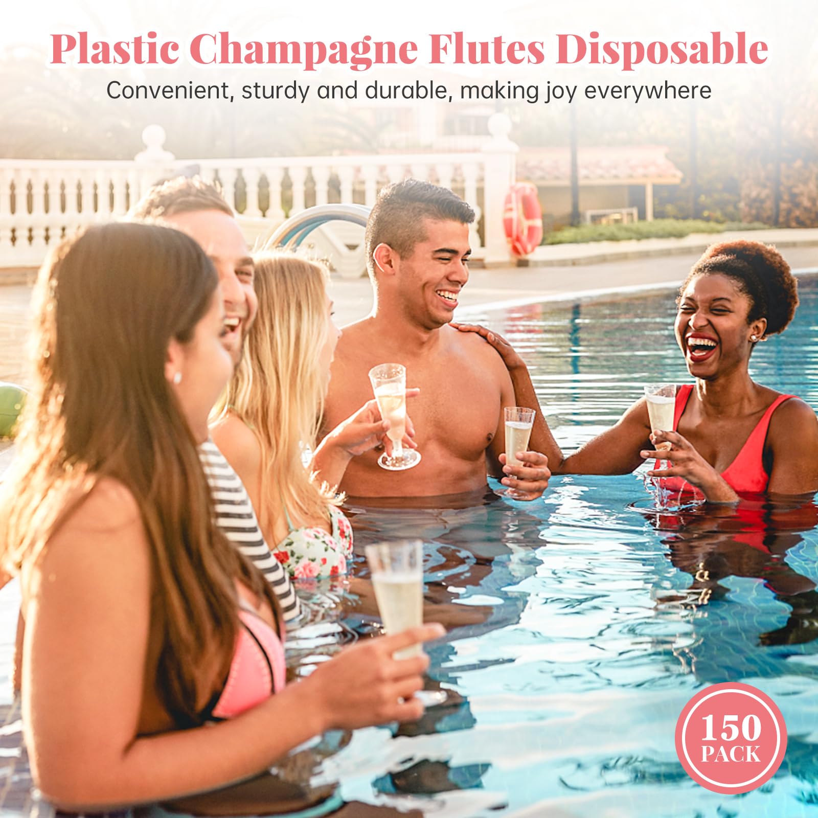 Foto 4 | Copas De Champán De Plástico Surehome, 150 Ml, Paquete De 40 Unidades, Transparentes - Venta Internacional.