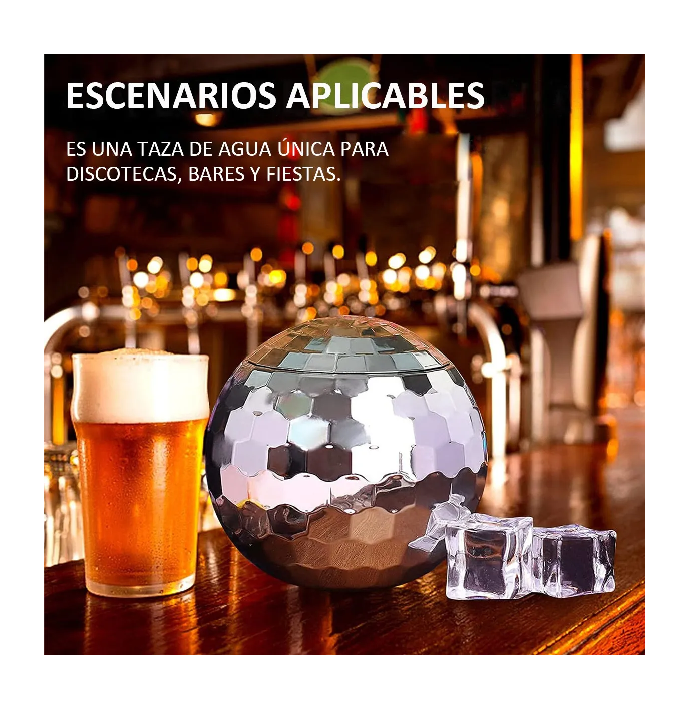Foto 5 pulgar | Vaso Esfera Bola Disco Ball Popote 600ml Fiesta Copa Espejo